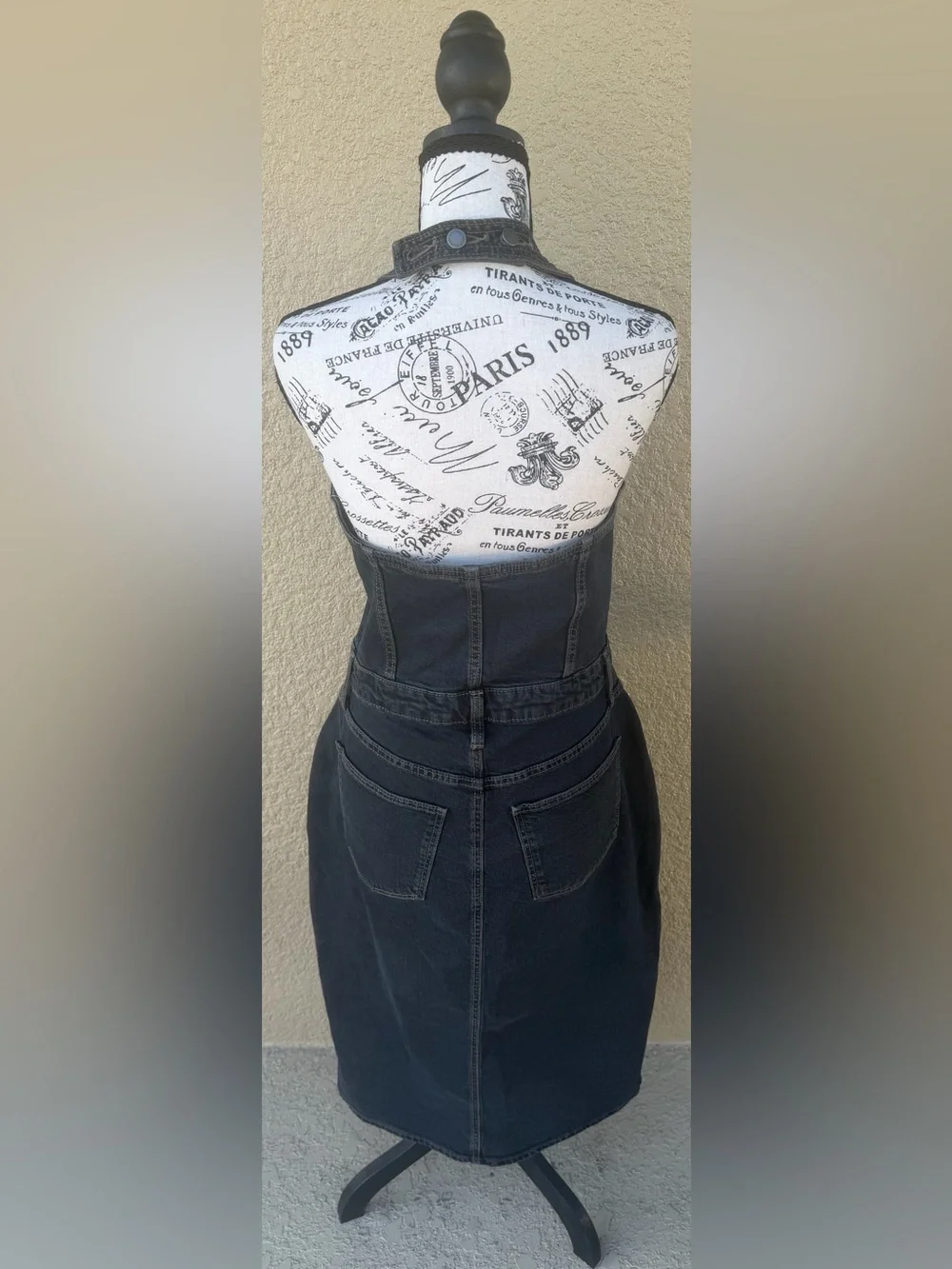 Universal Thread Denim Halter Midi Dress Size 10 NWT Dark Wash - Picture 4 of 11